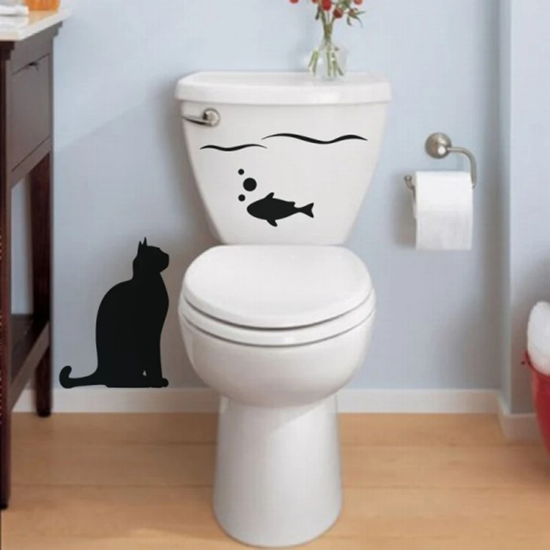 Stickers Design Wall Decor Cat and fish Vinyl Wall decals Toilet Mural Wall Art Cartoon Home Decor Wallpaper House Decoration
Stickers Design Wall Decor Cat and fish Vinyl Wall decals Toilet Mural Wall Art Cartoon Home Decor Wallpaper House Decoration
