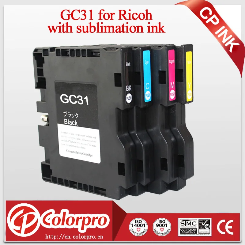4PK совместимый чернильный картридж для Ricoh GC 31 для Ricoh e2600 e3300 e3300N e3350N e5050N e5500 e5550N e7700 с сублимационными чернилами
4PK совместимый чернильный картридж для Ricoh GC 31 для Ricoh e2600 e3300 e3300N e3350N e5050N e5500 e5550N e7700 с сублимационными чернилами
