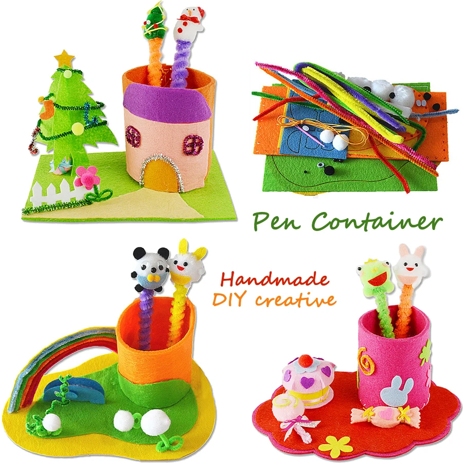 DIY Handmade Felt Fabric Craft Pen Container,Non-woven Pen holder Sewing Kits Project Art & Crafts Educational Toys for Kids
DIY Handmade Felt Fabric Craft Pen Container,Non-woven Pen holder Sewing Kits Project Art & Crafts Educational Toys for Kids