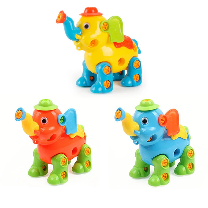 Сборная игрушка сделай сам для детей динозавр/локомотив развивающие блоки