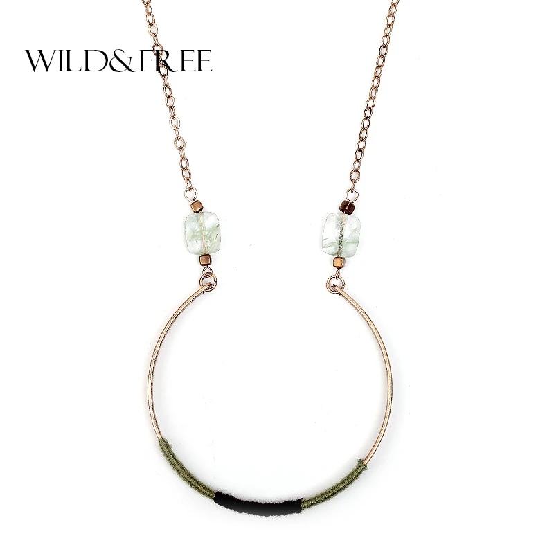 New Arrival Women Vintage Handmade Long Chain Pendant Necklace With Natural Stone Round Alloy Thread Collar Necklace Jewelry
New Arrival Women Vintage Handmade Long Chain Pendant Necklace With Natural Stone Round Alloy Thread Collar Necklace Jewelry