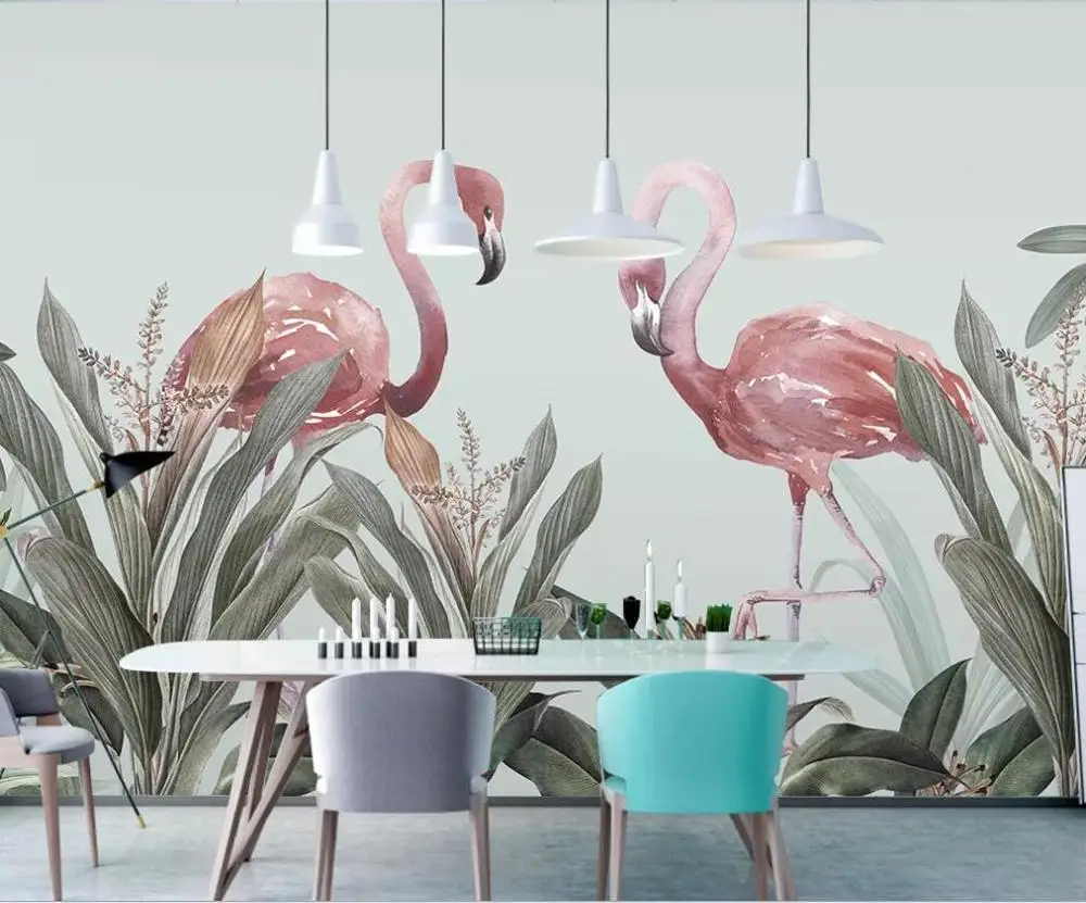Customized 3D wallpaper fresco Nordic hand-painted small fresh tropical plants flamingo background wall decoration painting
Customized 3D wallpaper fresco Nordic hand-painted small fresh tropical plants flamingo background wall decoration painting