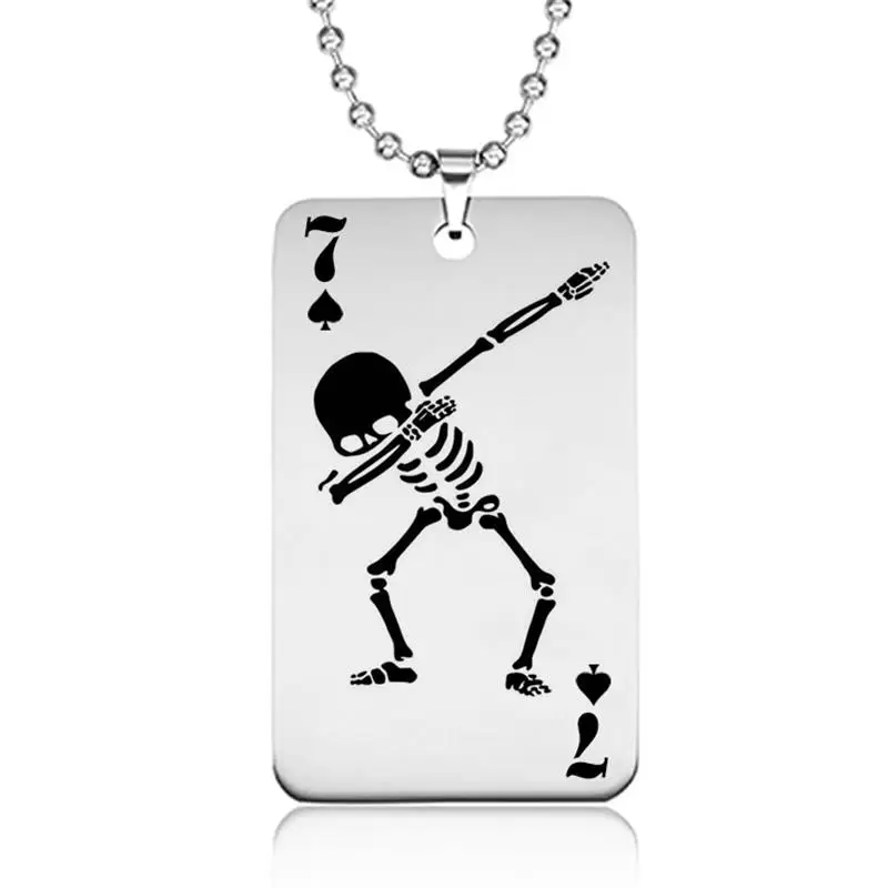 2018 new stainless steel skull necklace simple poker tag necklace men's and women's necklace
2018 new stainless steel skull necklace simple poker tag necklace men's and women's necklace
