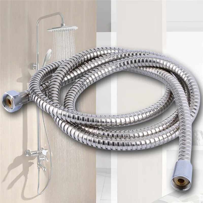 

New arrival Stainless Steel hose 1.2m Shower Hose Flexible Bathroom Water Pipe Silver Color Common Pumbing Hoses