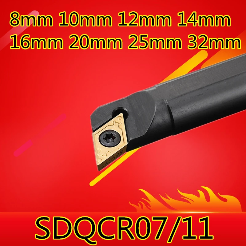 1PCS 8mm 10mm 12mm 14mm 16mm 20mm 25mm 32mm SDQCR07 SDQCR11 SDQCL07 SDQCL11 the Right/Left Hand CNC Turning Lathe tools
1PCS 8mm 10mm 12mm 14mm 16mm 20mm 25mm 32mm SDQCR07 SDQCR11 SDQCL07 SDQCL11 the Right/Left Hand CNC Turning Lathe tools