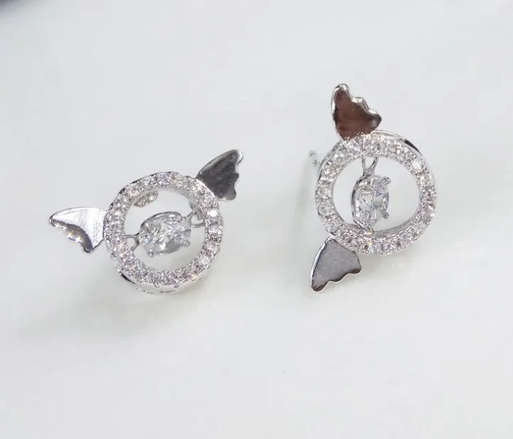 Новый 2 цвета 925 Серебряная Америка игла кристалл от Swarovski Guardian серьги с ангелами