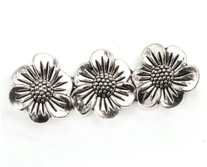 Wholesale cheap 4 pcs Attractive charm fashion Tibetan Silver Flower Crafts Charms Findings Clasps Hooks 52*19mm TA2409 | Украшения и