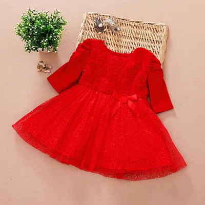 Летнее красное платье Infan для маленьких девочек вечерние детское свадебное 1 года