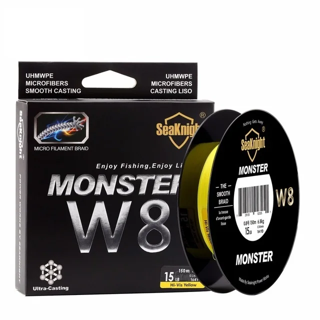 Лучшая плетеная рыболовная леска nwe MONSTER W8 150 м 8 прядей пряди супертонкая