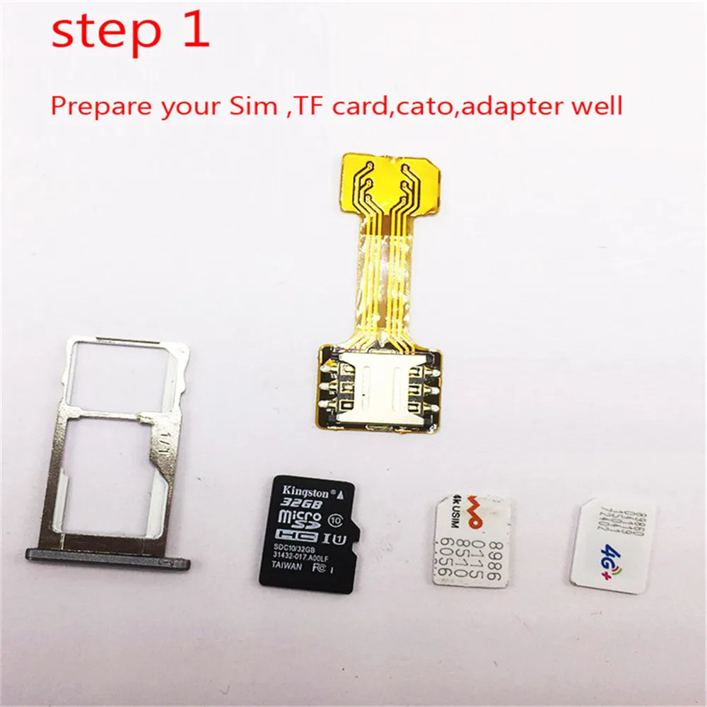 100 шт. Гибридный адаптер для двух SIM-карт Micro SD TF Xiaomi Samsung Huawei Double 2 Nano Mini SIM Слот