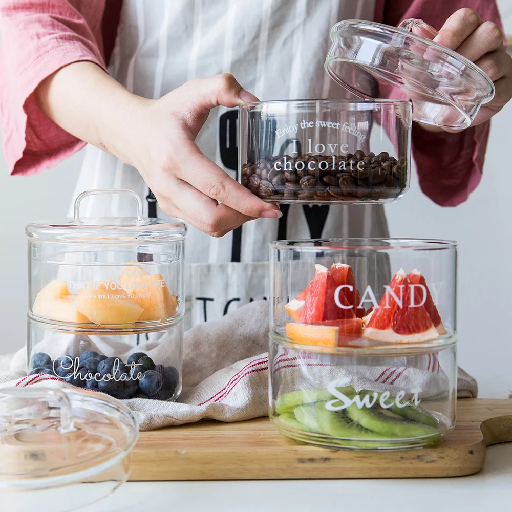 Superimposable Glass Storage Jar Bottle with Cover Minimalist Nut Seasoning Fruit Storage Bottle Container Home Organizer Decor
Superimposable Glass Storage Jar Bottle with Cover Minimalist Nut Seasoning Fruit Storage Bottle Container Home Organizer Decor