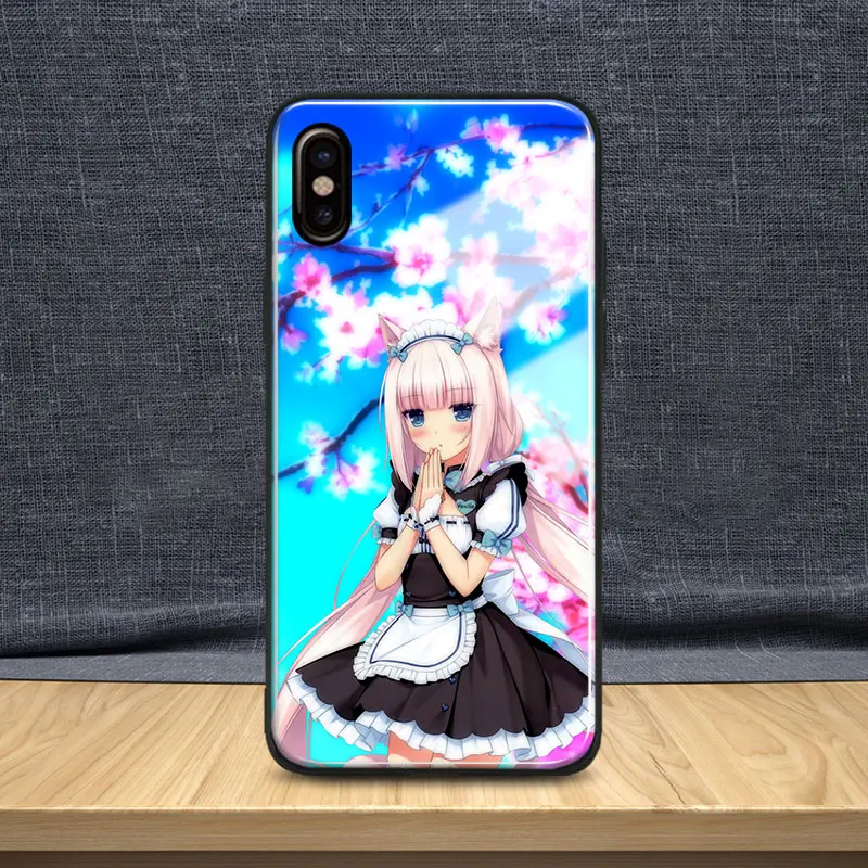 Чехол из закаленного стекла Vanilla NEKOPARA мягкий силиконовый чехол для телефона Apple