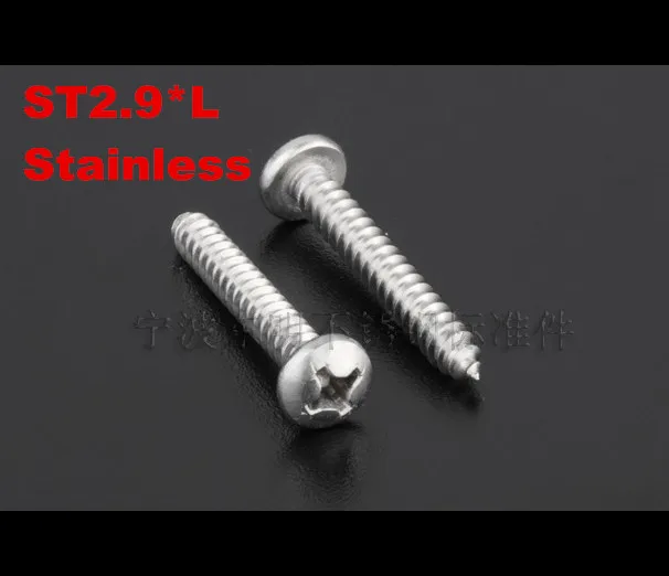 100pcs/lot DIN7981 4# Stainless steel cross recessed (phillips) pan head self tapping screw ST2.9*6.5/9.5/13/16/19/25
100pcs/lot DIN7981 4# Stainless steel cross recessed (phillips) pan head self tapping screw ST2.9*6.5/9.5/13/16/19/25