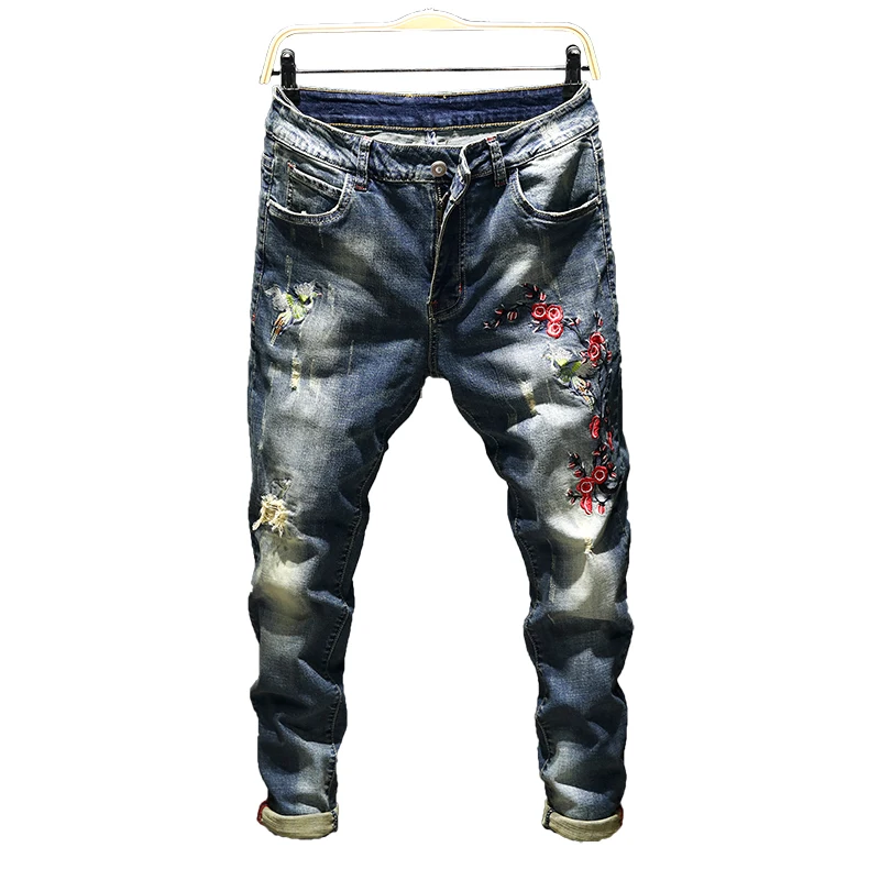 Men Skinny White Jeans Embroidery Slim Denim Jeans New Fashion Men Elastic Holes Casual Long Jeans Size 38
Men Skinny White Jeans Embroidery Slim Denim Jeans New Fashion Men Elastic Holes Casual Long Jeans Size 38