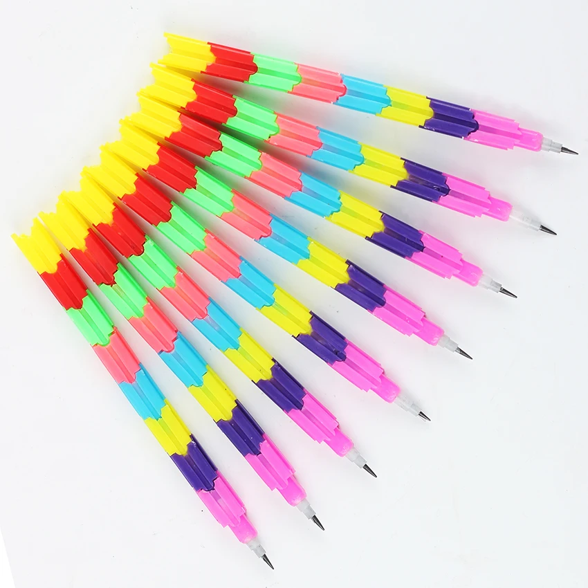 12PCS Colorful Stacker Swap 8 Color Section Building Block Non sharpening Pencil Multifunction Pencil Office School Supplies
12PCS Colorful Stacker Swap 8 Color Section Building Block Non sharpening Pencil Multifunction Pencil Office School Supplies