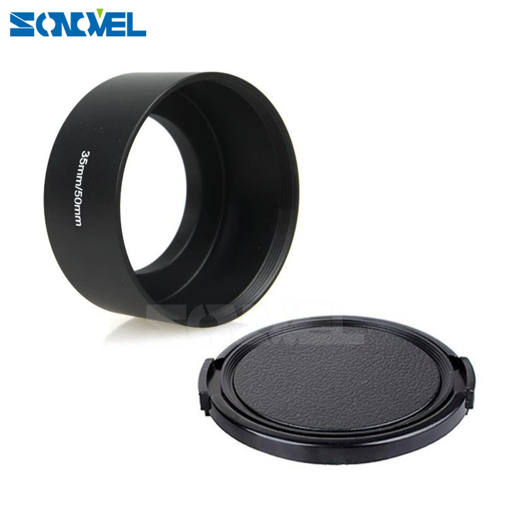 

35mm Metal Screw Lens Hood + Lens cap for FUJIAN 35mm f1.7 50mm f1.4 CCTV TV Lens