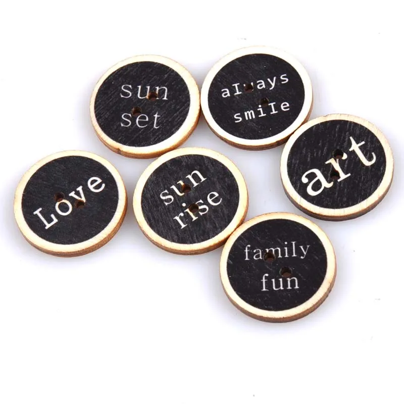 50pcs Black Letters Painted Round Wooden Sewing Buttons 2 Holes Handmade Scrapbooking Crafts Random Mixed 25mm MT0865
50pcs Black Letters Painted Round Wooden Sewing Buttons 2 Holes Handmade Scrapbooking Crafts Random Mixed 25mm MT0865