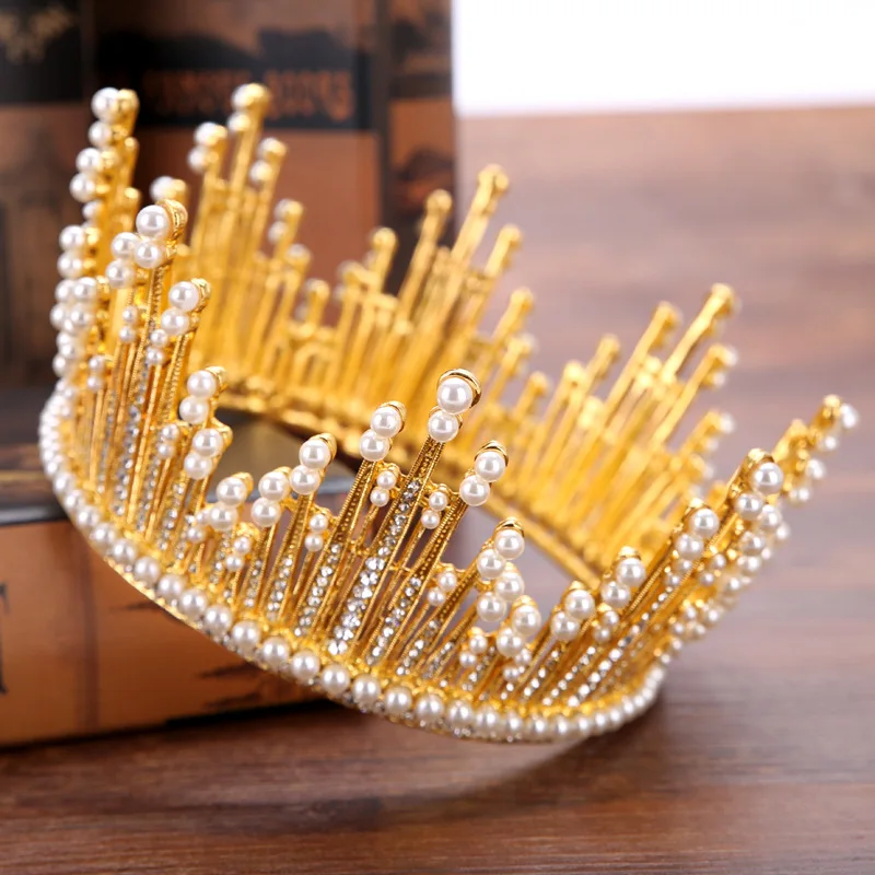 New Bride Headpieces Baroque Crystal Pearl Big Round Crown Hair Jewelry Bridal Pageant Tiara Wedding Hair Accessories Headband
New Bride Headpieces Baroque Crystal Pearl Big Round Crown Hair Jewelry Bridal Pageant Tiara Wedding Hair Accessories Headband