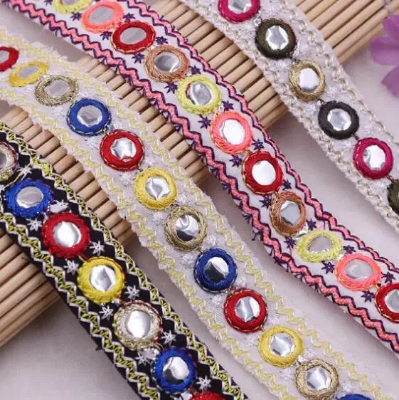20Yards Gold Yarn Ethnic Embroidered Lace Trim Jacquard Sequins Ribbon For Garment Accessories DIY Craft Sewing Material
20Yards Gold Yarn Ethnic Embroidered Lace Trim Jacquard Sequins Ribbon For Garment Accessories DIY Craft Sewing Material