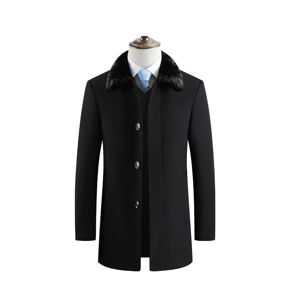 2021 New Thicken Big Fur Collar Cappotto Nero Cashmire Good Quality Winter Warm Coat Men Long
2021 New Thicken Big Fur Collar Cappotto Nero Cashmire Good Quality Winter Warm Coat Men Long