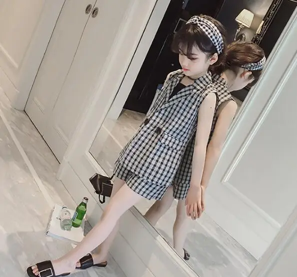 Cultiseed Big Girl Plaid Set Suit Children Plaid Sleeveless Vest+Plaid Short 2pc Set Clothes Kids Summer Casual Suit Set
Cultiseed Big Girl Plaid Set Suit Children Plaid Sleeveless Vest+Plaid Short 2pc Set Clothes Kids Summer Casual Suit Set