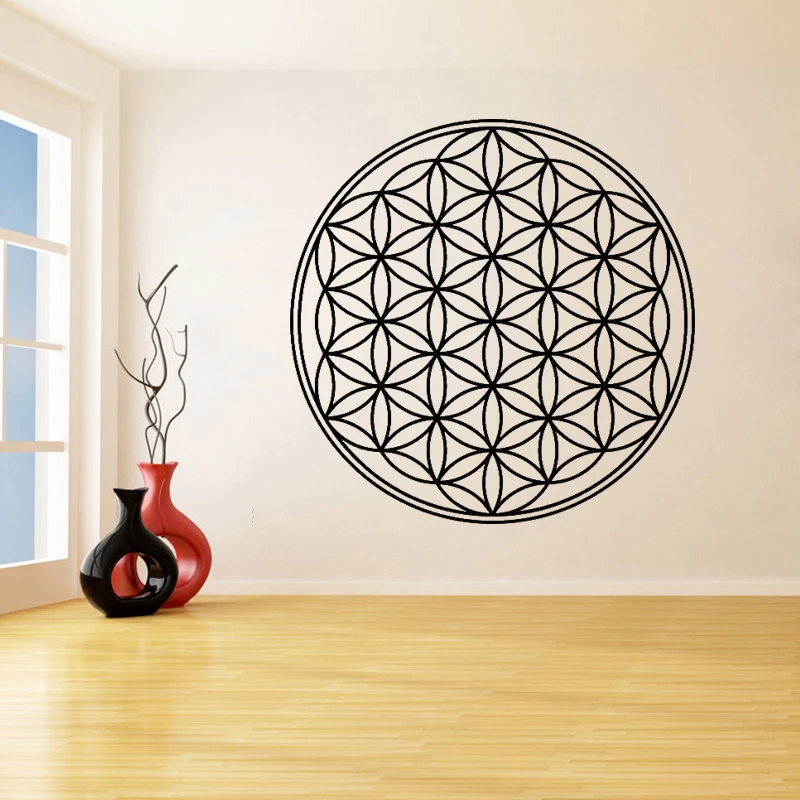 Цветок жизни настенные наклейки для гостиной Wall Art Декор виниловые на стены