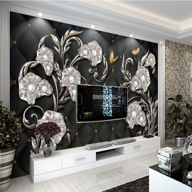 beibehang Wallpaper murals custom living room bedroom high-end 3D jewelry flowers soft mural background home decoration
beibehang Wallpaper murals custom living room bedroom high-end 3D jewelry flowers soft mural background home decoration