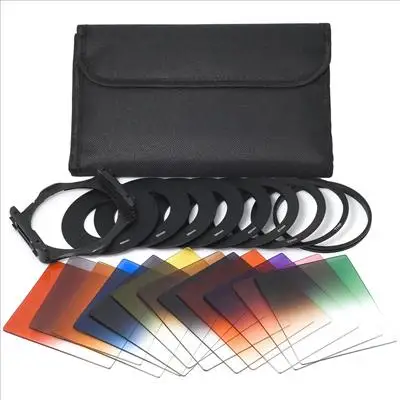 24pcs Graduated Color Filter+9 Adapter Ring+2 Holder+lens hood for Cokin P series Adapter
24pcs Graduated Color Filter+9 Adapter Ring+2 Holder+lens hood for Cokin P series Adapter