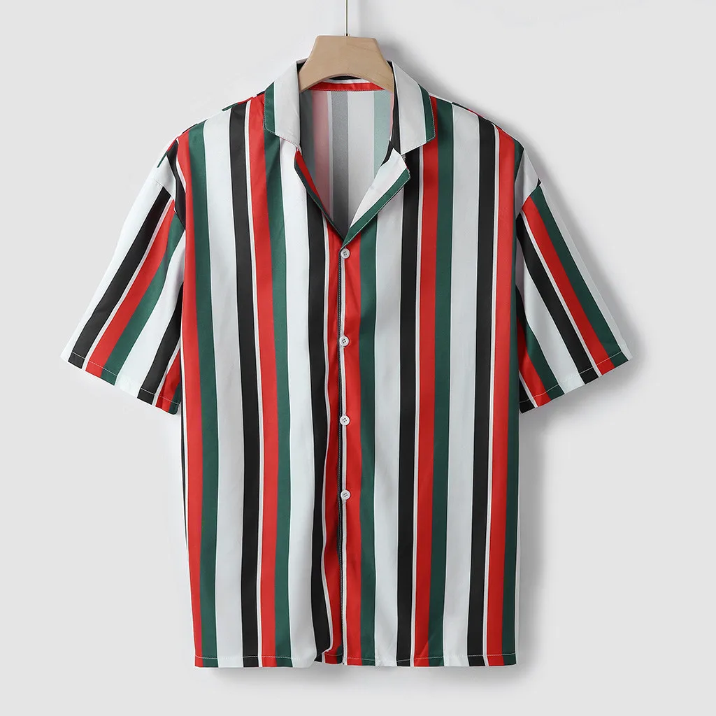 Men Summer Fashion Shirts Casual Turn-down Collar Striped Shirts Short-Sleeve Top Blouse Beach Chemises
Men Summer Fashion Shirts Casual Turn-down Collar Striped Shirts Short-Sleeve Top Blouse Beach Chemises