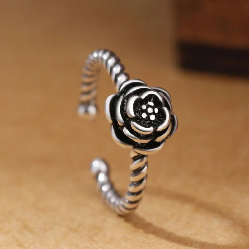 Sole Memory Retro Black Rose Creative Art Silver Color Female Resizable Opening Rings SRI309
Sole Memory Retro Black Rose Creative Art Silver Color Female Resizable Opening Rings SRI309