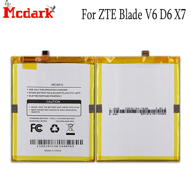 Аккумулятор Li3822T43P3h786032 Orbic RC 501L для ZTE Blade V6 D6 X7 аккумулятор 2200 мАч|battery for|battery for