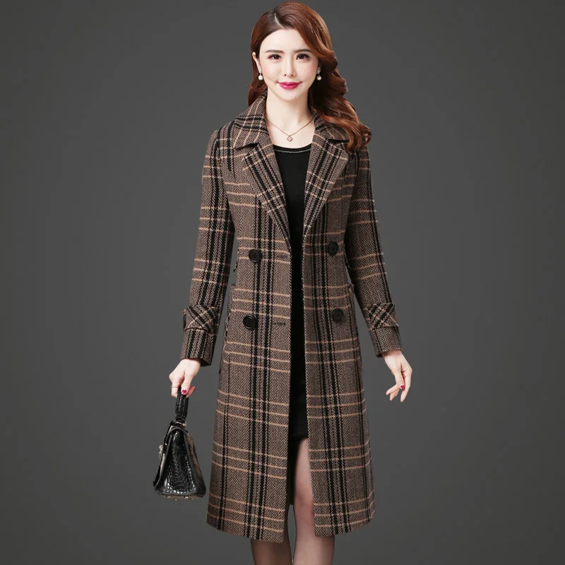 Fashionable female clothing Plaid woolen coat Winter coats female wool high quality Long wool coat women Youth clothing K4607
Fashionable female clothing Plaid woolen coat Winter coats female wool high quality Long wool coat women Youth clothing K4607
