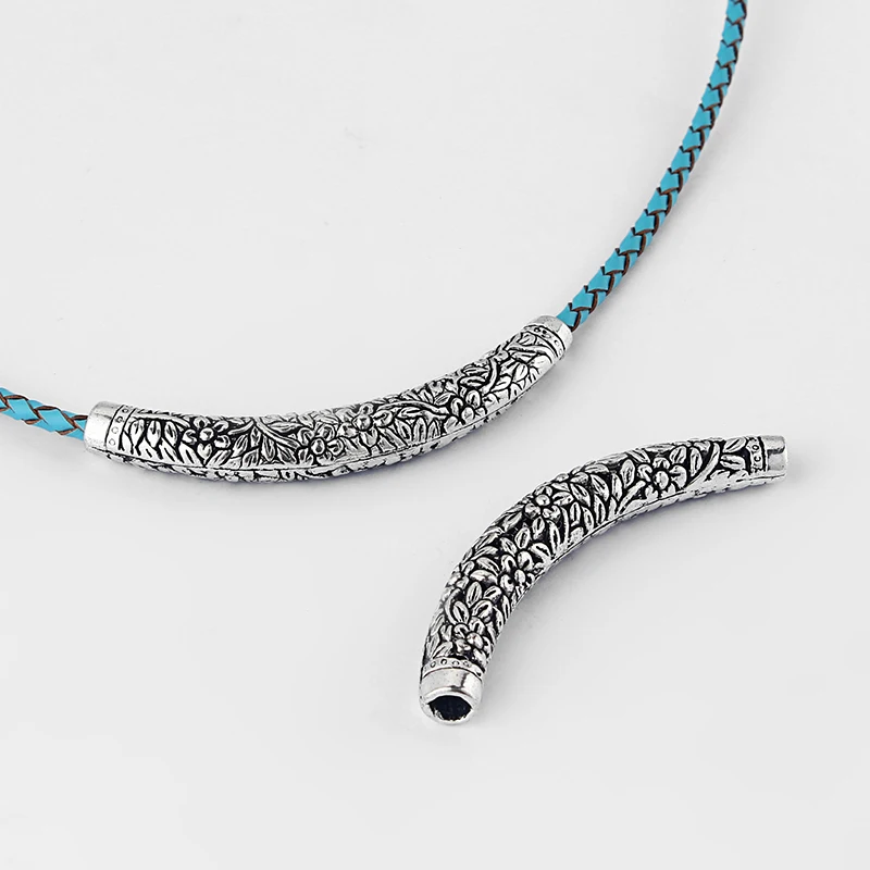 5pcs Long Bend Tube Slider Spacers Beads Embossed flowers For 4mm Round Leather Cord Necklace Bracelets Jewelry Making
5pcs Long Bend Tube Slider Spacers Beads Embossed flowers For 4mm Round Leather Cord Necklace Bracelets Jewelry Making