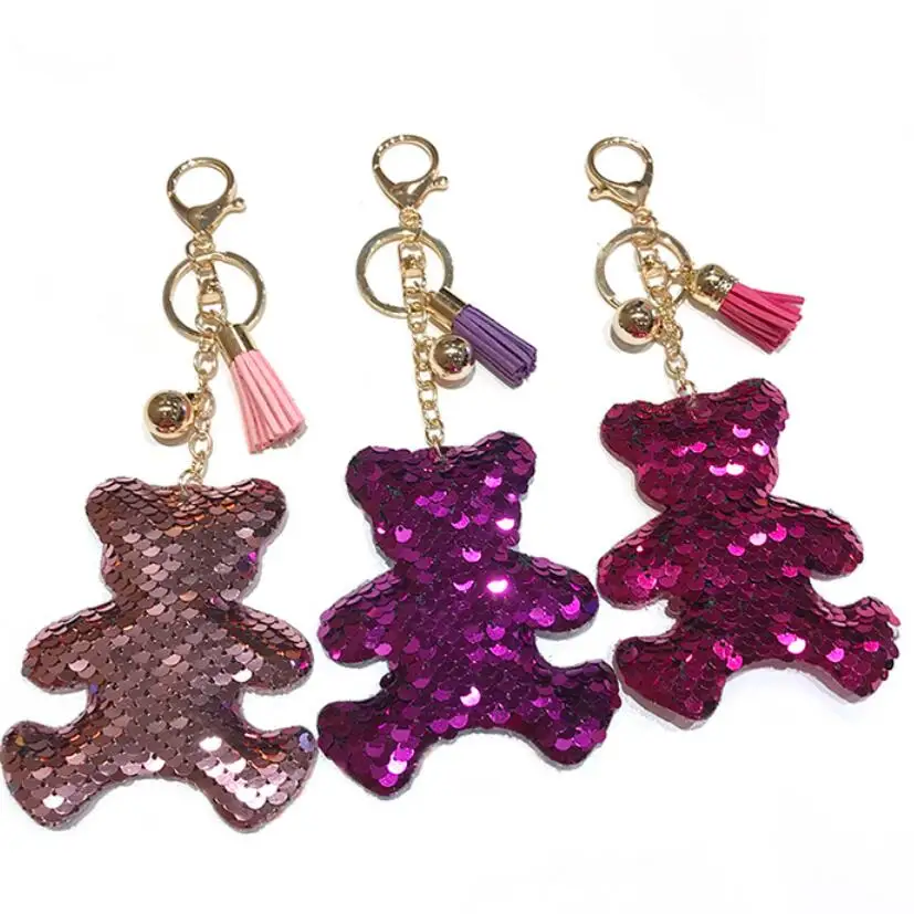 2pcs/lot New Sequins Flash Bear Shape Keychain Luxury Ladies Bag Pendants Exquisite car Accessories Jewelry for Women
2pcs/lot New Sequins Flash Bear Shape Keychain Luxury Ladies Bag Pendants Exquisite car Accessories Jewelry for Women