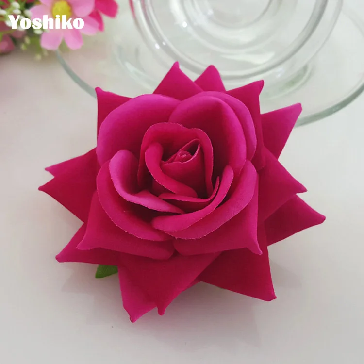 Искусственные цветы розы 1 шт. Дешевые 8 см для свадебного автомобиля