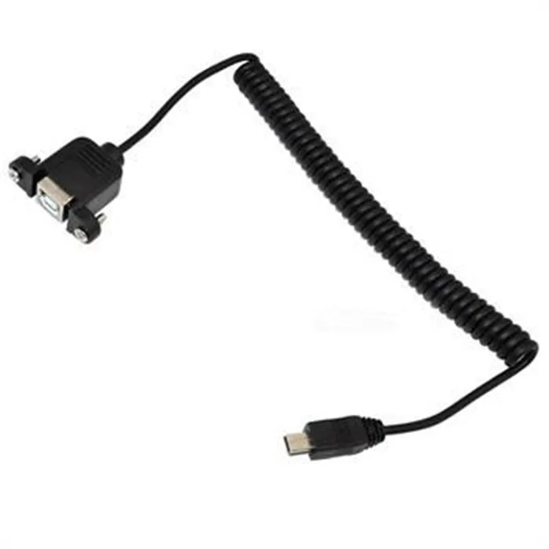 Spiral Coiled mini usb 5 pin male to USB B female panel Spring line connection panel Spring wire elastic line 1.5m 150cm
Spiral Coiled mini usb 5 pin male to USB B female panel Spring line connection panel Spring wire elastic line 1.5m 150cm