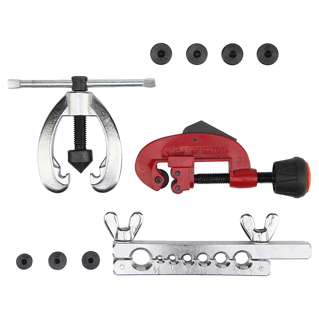 Copper Brake Fuel Pipe Repair Double Flaring Dies Tool Set Clamp Kit Tube Cutter
Copper Brake Fuel Pipe Repair Double Flaring Dies Tool Set Clamp Kit Tube Cutter