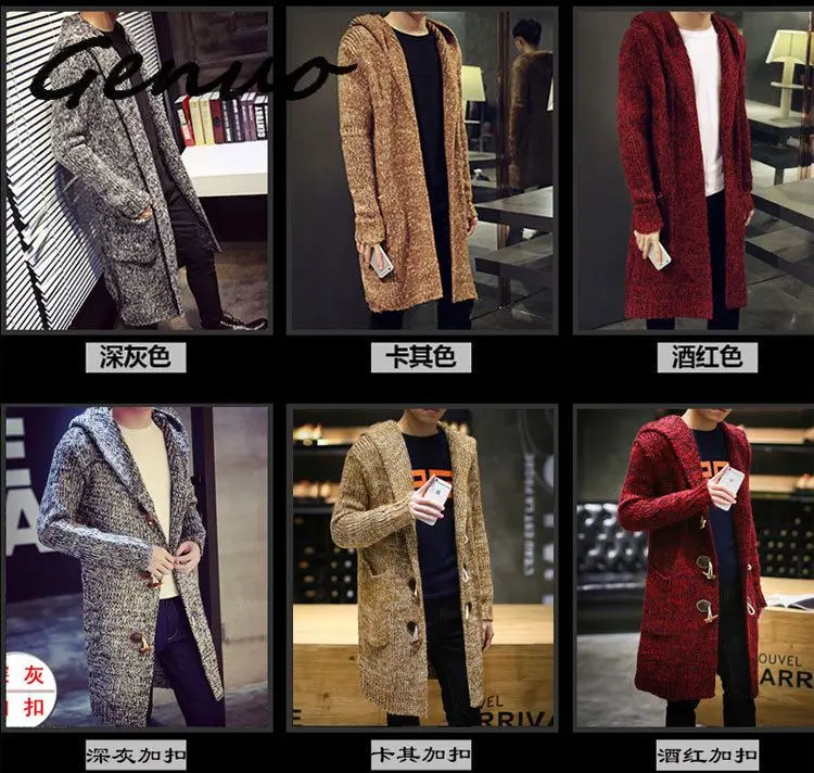 2019 Autumn Winter New Men's Long Sweatercoat Solid Color Long Sleeve Hooded Sweater Coat Outerwear Men Casual Sweater Cardigan
2019 Autumn Winter New Men's Long Sweatercoat Solid Color Long Sleeve Hooded Sweater Coat Outerwear Men Casual Sweater Cardigan