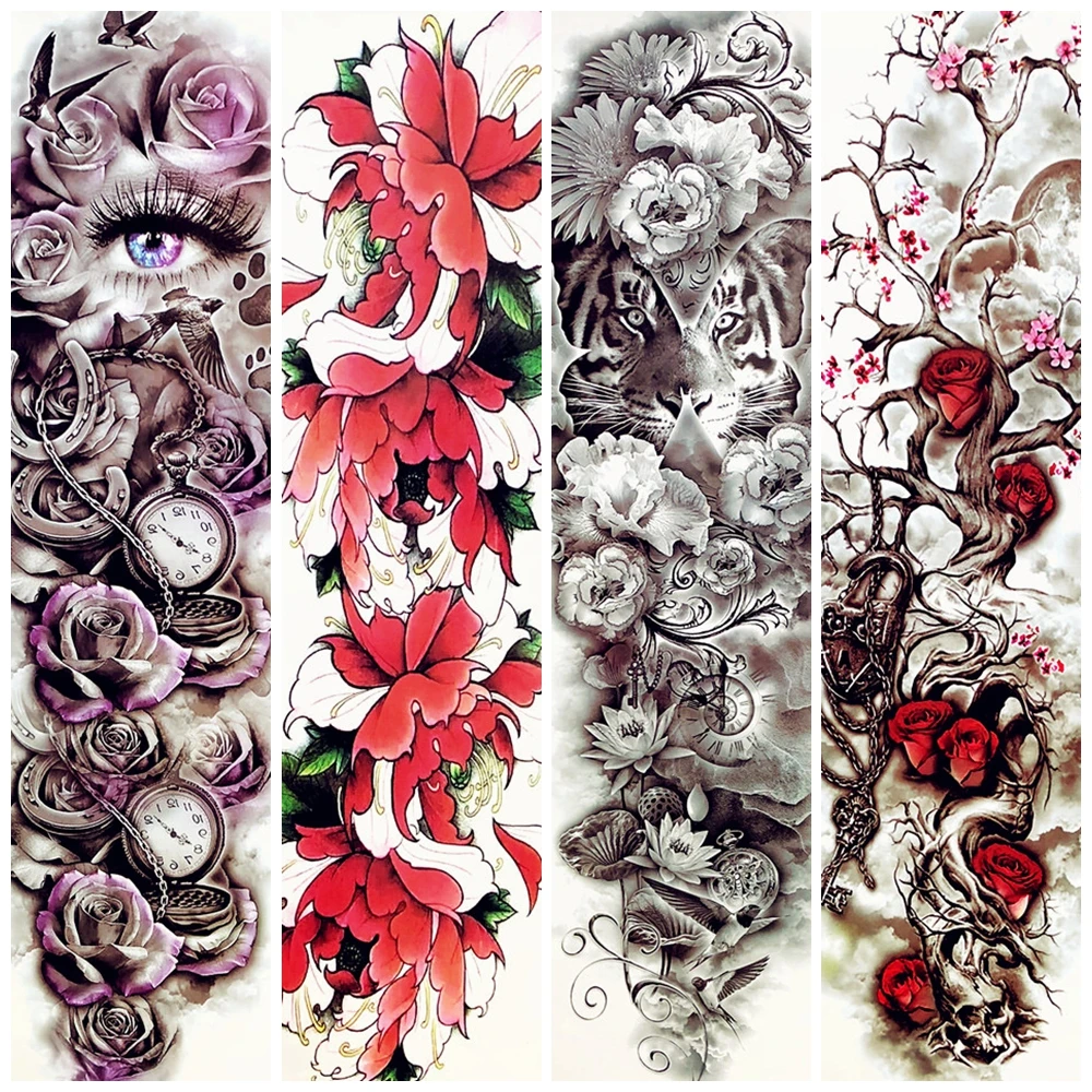 Новые водостойкие татуировки с большими ручками, цветами, лотосами, 48x17 см, женские, имитация переводной воды, временная татуировка, черные н... 
Новые водостойкие татуировки с большими ручками, цветами, лотосами, 48x17 см, женские, имитация переводной воды, временная татуировка, черные н...