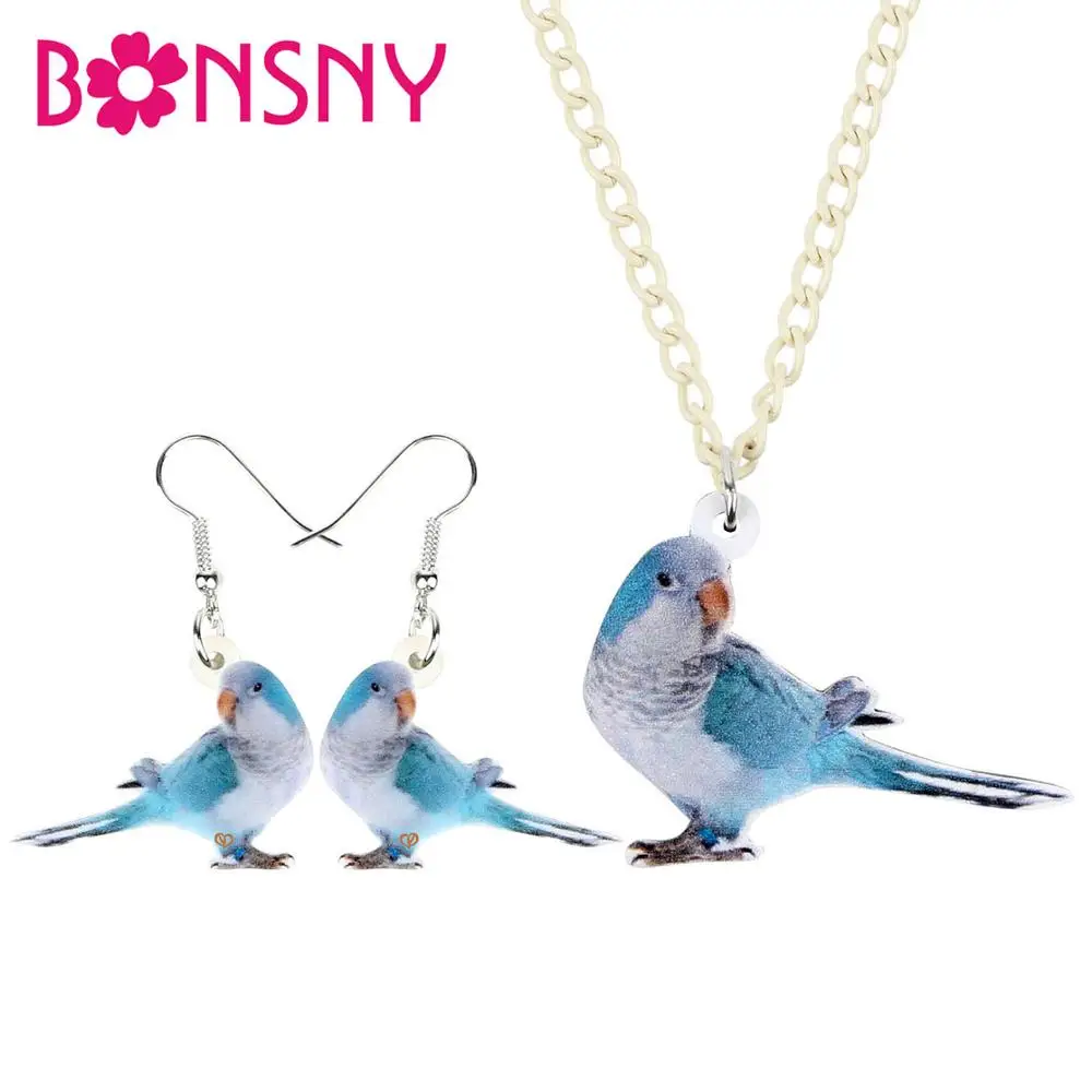 Bonsny Acrylic Jewelry Set Cute Blue Monk Parakeet Necklace Earrings Fashion Bird Pendant For Women Girls Lovers Gift NE+EA
Bonsny Acrylic Jewelry Set Cute Blue Monk Parakeet Necklace Earrings Fashion Bird Pendant For Women Girls Lovers Gift NE+EA