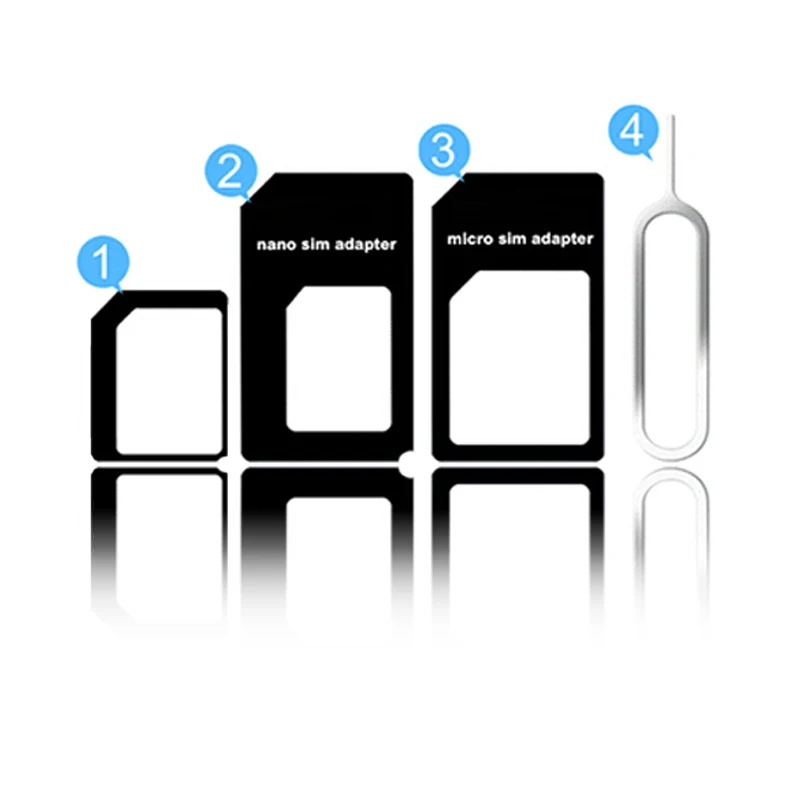 4 в 1 адаптер Nano Sim карта + Micro стандартная Извлечение Pin для Apple iPhone 7 6 6s Plus 5 5S S