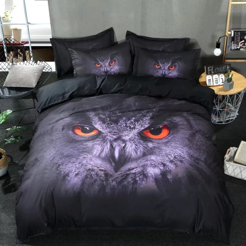 Медуза 2018 настоящая Сова 3d пододеяльник/doona набор король королева односпальная