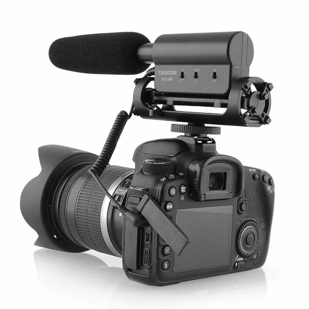 Takstar SGC-598 Photography condenser CCTV 3.5 Mic Live Vlogging Video studio mic Recording for Nikon Canon DSLR microphone
Takstar SGC-598 Photography condenser CCTV 3.5 Mic Live Vlogging Video studio mic Recording for Nikon Canon DSLR microphone