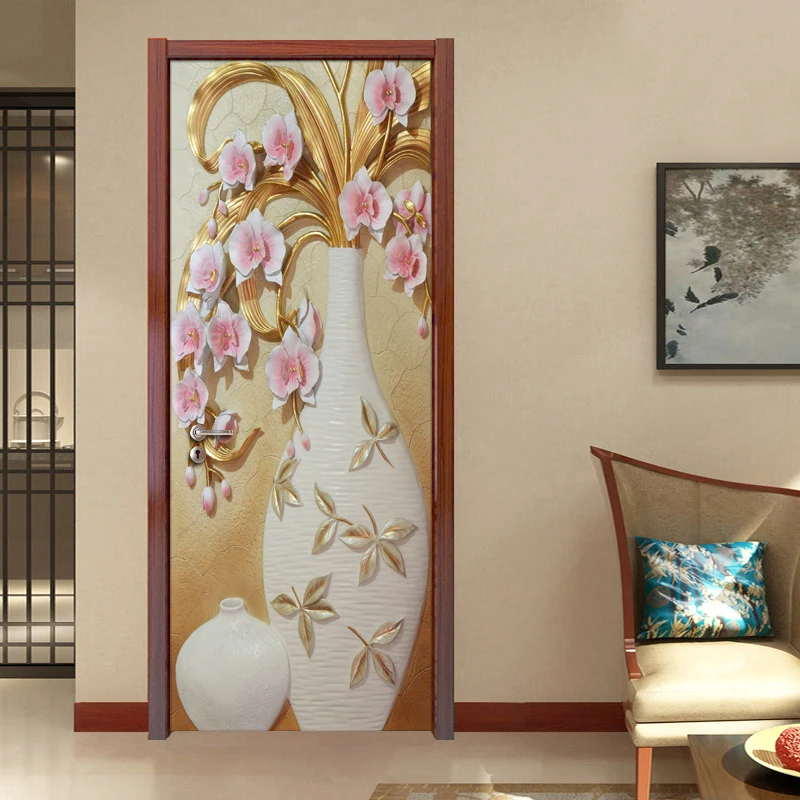 PVC Waterproof Self-adhesive Door Mural Wallpaper 3D Flower Vase Door Stickers Home Decor Study Living Room Bedroom Decoration
PVC Waterproof Self-adhesive Door Mural Wallpaper 3D Flower Vase Door Stickers Home Decor Study Living Room Bedroom Decoration