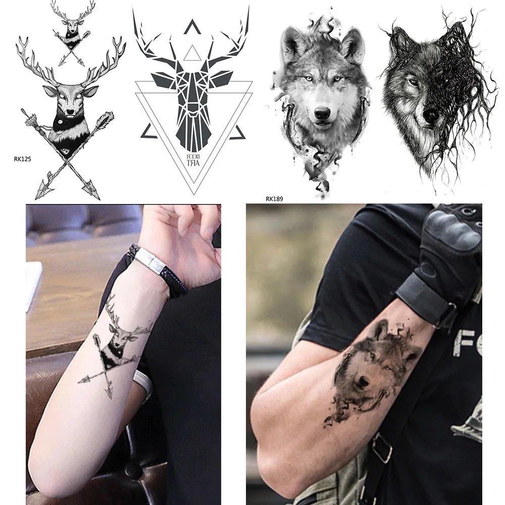 Geometry Moose Tattoo Men Sexy Stickers Deer Temporary Tattoo Women Arrow Triba Wolf King Totem Water Transfer Tatoos Black
Geometry Moose Tattoo Men Sexy Stickers Deer Temporary Tattoo Women Arrow Triba Wolf King Totem Water Transfer Tatoos Black