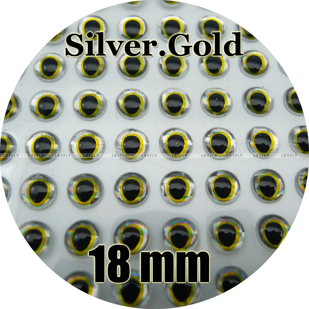 18mm 3D Silver.Gold / 200 Soft Molded 3D Holographic Fish Eyes, Fly Tying, Jig, Lure Making
18mm 3D Silver.Gold / 200 Soft Molded 3D Holographic Fish Eyes, Fly Tying, Jig, Lure Making