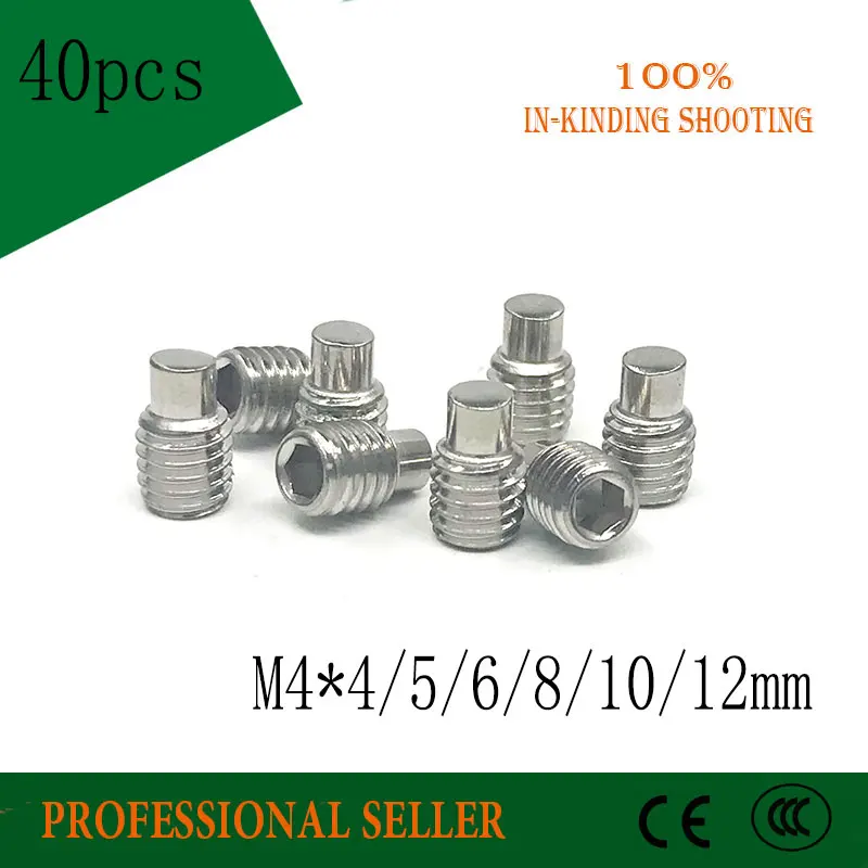 40pcs M4*4/5/6/8/10/12mm 304 stainless steel Hexagonal Socket Headless DIN915 Male Bolt Grub Convex End Screw Inner screws
40pcs M4*4/5/6/8/10/12mm 304 stainless steel Hexagonal Socket Headless DIN915 Male Bolt Grub Convex End Screw Inner screws