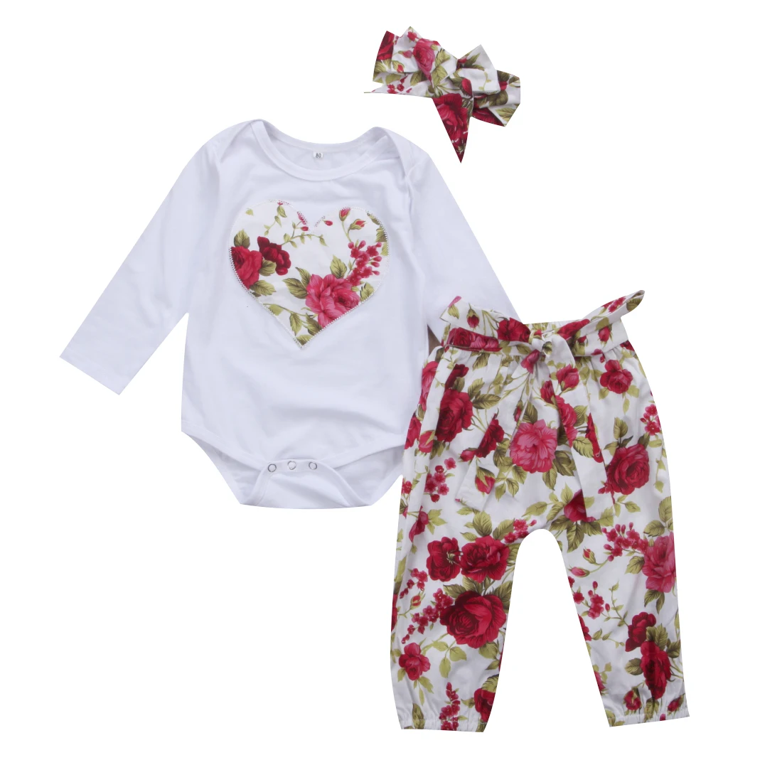 3PCS Newborn Baby Girl Floral Clothes Jumpsuit Bodysuit +Long Pants+Headband 3pcs Outfit Size 0-24M
3PCS Newborn Baby Girl Floral Clothes Jumpsuit Bodysuit +Long Pants+Headband 3pcs Outfit Size 0-24M
