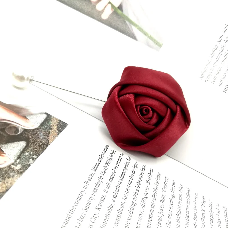 5pcs Wine Red Satin Rose Handmade Flower Brooch Pin Wedding Party Favor Gifts For Guests Bridesmaid Best Man Groomsman
5pcs Wine Red Satin Rose Handmade Flower Brooch Pin Wedding Party Favor Gifts For Guests Bridesmaid Best Man Groomsman