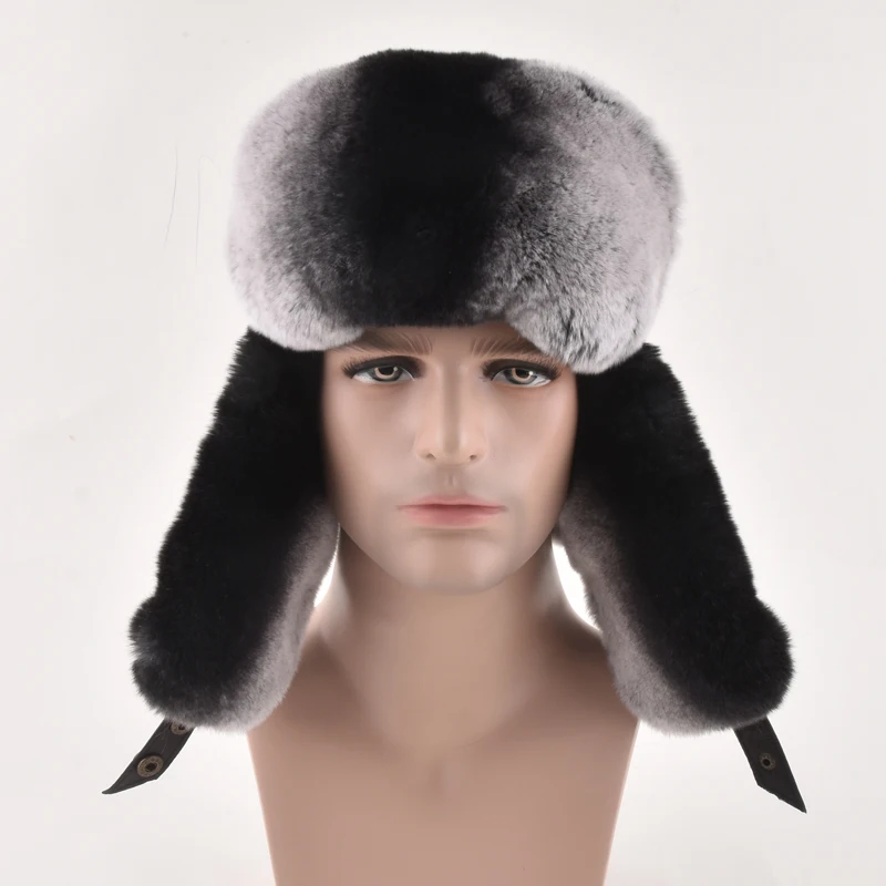 Russian Fur cap Warm autumn winter cap with natural Real rex rabbit fur and leather luxury men bomber hat
Russian Fur cap Warm autumn winter cap with natural Real rex rabbit fur and leather luxury men bomber hat